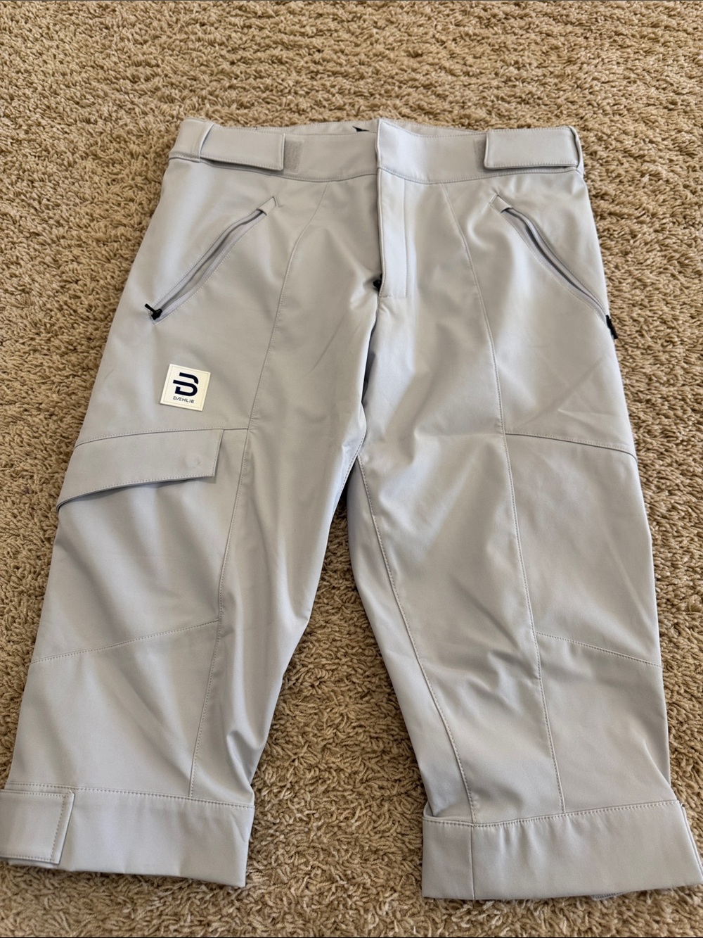 Bjorn Daehlie Knickers Kollen Mens Technical Softshell White-Gray Pants, sz M